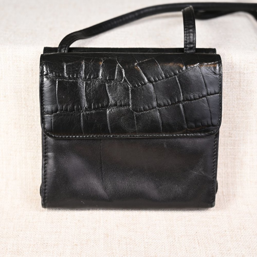 Black Leather Cross Body Bag